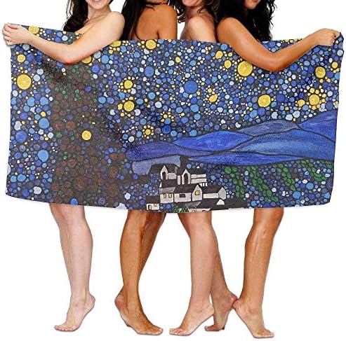 Doreen Emmie Van Gogh Starry Night Luxury Bath Towel Hotel & Spa Extra-Absorbent Towel 31.5 X 51.2 for Beach & Bath