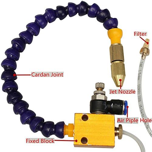 INHDBOX Mist Coolant Lubrication Spray System For 8mm Air Pipe CNC Lathe Milling Drill
