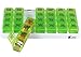 GMS 7 Day Pill Organizer Tray - Large with Removable Daily Pill Boxes with 4 Compartments Each for Storing and Organizing Medications, Supplements, Vitamins, Pain Relievers, and Prescriptions - Green