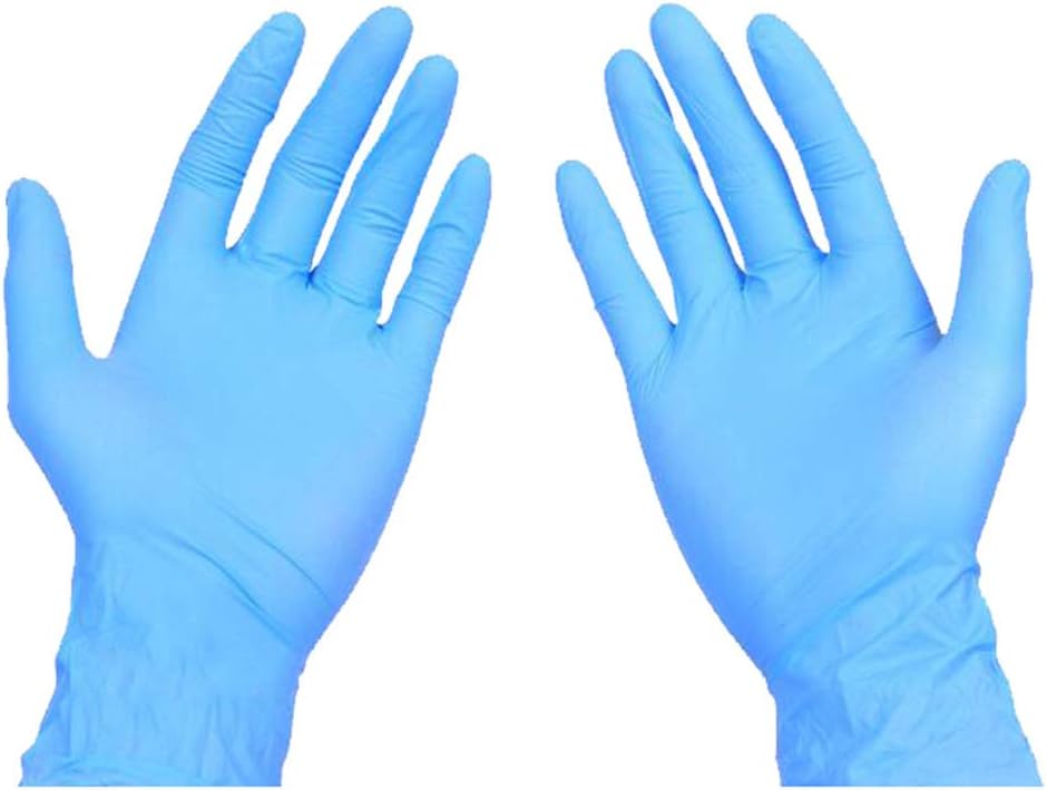 Blue Nitrile Disposable Gloves, Latex Free, Powder Free, Food Safe, Pack of 50, Medium Size