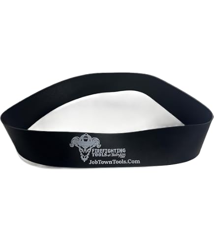 Job Town Tools Firefighter Helmet Band – Heavy Duty Rubber Strap, 2-Pack, Black With Logo, Made In USA
