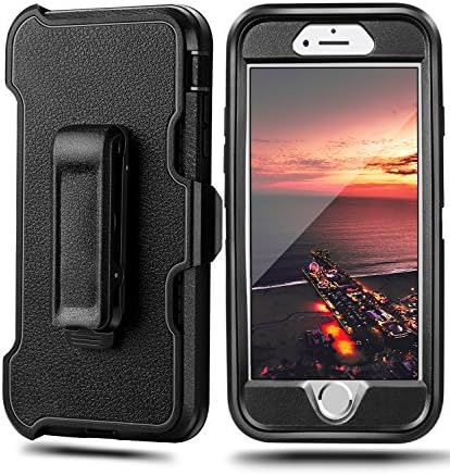 iPhone 8 Plus Case, iPhone 7 Plus Case, iPhone 6s Plus Case, XMON Heavy Duty Defender Protective Case with Belt Clip and Kickstand Case Cover for 5.5 inches iPhone 8 Plus/iPhone 7 Plus(black)