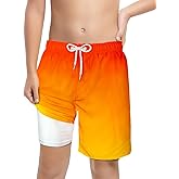 LUCOWEE Boys Swim Trunks Soft Boxers Lined no Chafe Swimsuit Bathing Shorts Sandless Quick Dry UPF 50+ Functional Drawstring