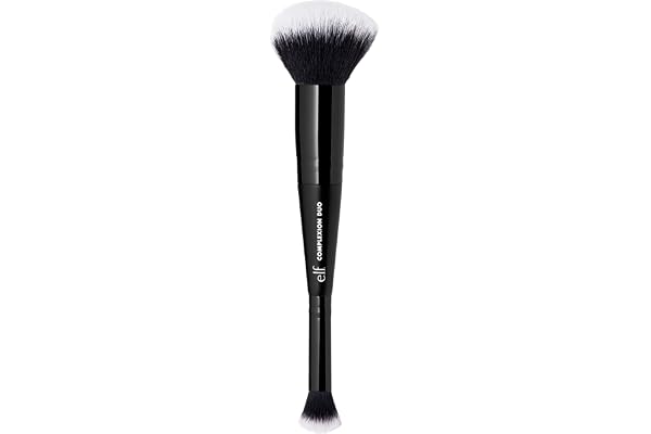 e.l.f. Complexion Duo Brush, Makeup Brush For Applying Foundation & Concealer, Creates An Airbrushed Finish, Made With Vegan,