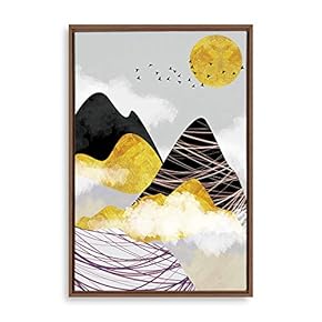 Framed Home Artwork Natural Landscape Golden Mo for...
