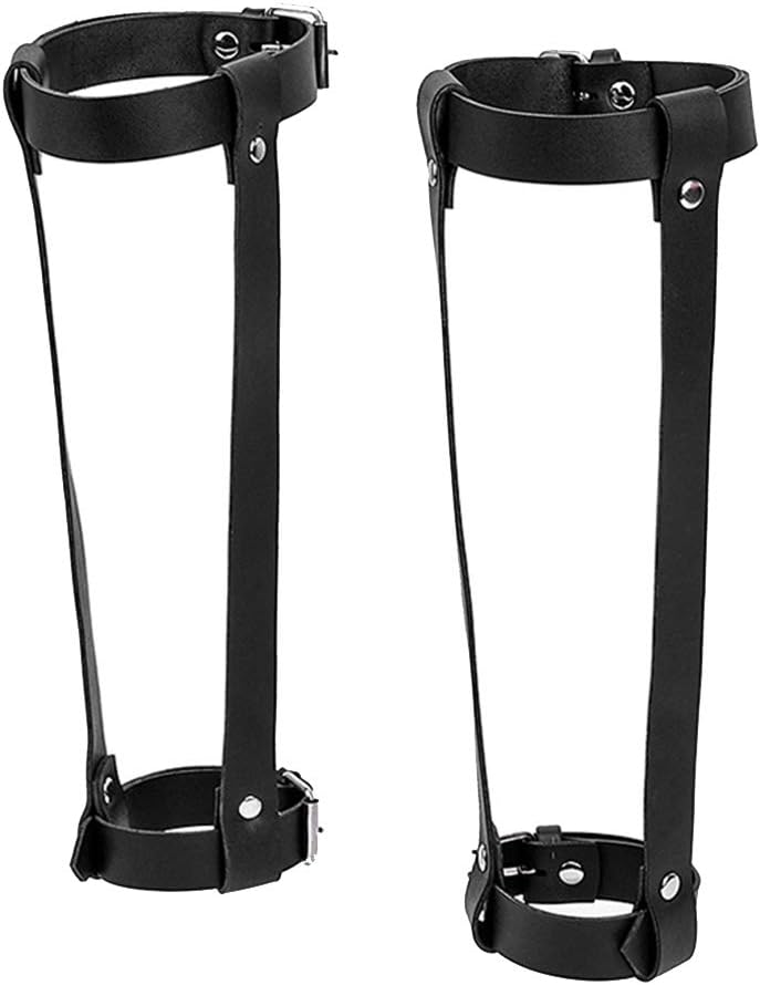 LEVEL GREAT 1 Pair Women Men Leather Leg Harness Strap harness strap Leg harness Punk Style Metal Rivet Design Adjustable Buckle Leg Band