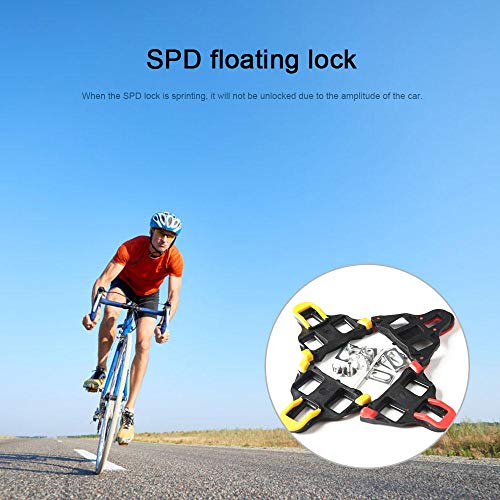 AOLVO Bike Cleats, Compatible with SPD-SL Cleats Covers 6 Degree Float Self-Locking Cycling Pedals Iding Durable Indoor Bicycle Road Bike Bicycle Splint Set