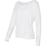 Download Amazon Com Bella Canvas Womens Flowy Long Sleeve T Shirt With 2x1 Sleeves 8852 White Clothing