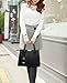 Covelin Women's Top-handle Cross Body Handbag Middle Size Purse Durable Leather Tote Bag Black