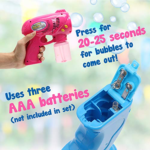 OleOletOy 2 Bubble Guns with 2 Bubble Solution Refill 5 oz Each, Bubble Maker Blower for Kids and Toddlers, Fun Summer Toy Blaster Game for Birthday Party and Wedding, Outdoor Toys for Boys and Girls - Thumbnail 3
