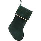 Etistta Classic 20 inch Velvet Christmas Stockings, Christmas Decor Soft Velvet Stockings for Christmas Fireplace Decorations (Green)