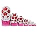 ilovebaby Brand New Pink Matryoshka Nesting Dolls -Popular Fan Shape, Colorful Authentic Russian Wooden for Children Kids Birthday Gifts and Home Decoration (7 PCS)