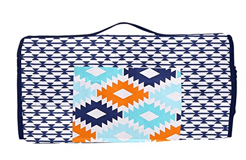 Bacati Tribal Aztec Cotton Percale Toddler Nap Mat, Aqua/Orange/Navy/Blue, 20" x 50"