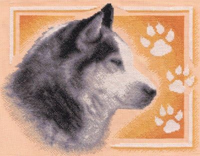 PANNA Cross Stitch Kit Siberian Husky J-1050