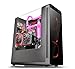 Thermaltake View 27 Black Edition Gull Wing Window SPCC ATX Mid Tower Tt LCS Certified Computer Chassis with Red LED Riing Fan CA-1G7-00M1WN-02