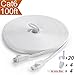 Flat Ethernet Cable Cat 6 100 ft White with Snagless RJ45 Connectors - Slim Long Internet Network Cable Cat6 Computer Cable - At a Cat5e Price but Higher Bandwidth - 100 Feet (30 Meters)