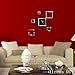 Black and Silver Squares Frames Acrylic Silent Quartz Wall Clock DIY Removable 3D Crystal Mirror Wall Clock Acrylic Non-Ticking Quiet Quartz Clock Wall Sticker Home Living Room Bedroom Decoration