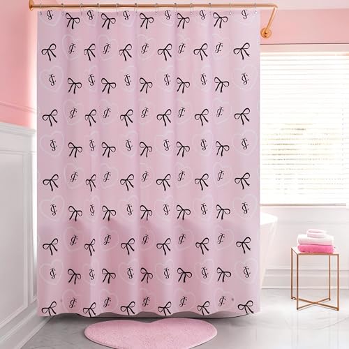 Juicy Couture 70"x72" Waterproof PEVA Shower Curtain, Sweet Pearl Hearts at Amazon