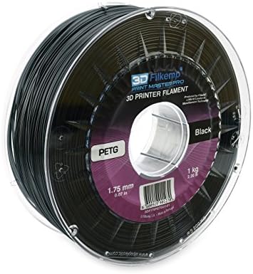3D Filkemp Print Master Pro 3DF175PETG01-01 PETG 3D Printer Filament, Spool, 1.75 mm Diameter, Black