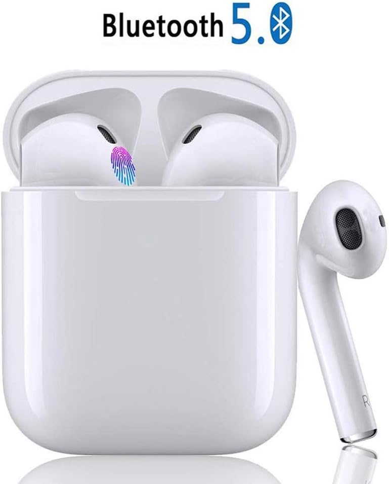 Wireless Earbuds Bluetooth 5.0 Headphones, True Wireless Stereo Earphones, Hi-fi Sound Bluetooth Headset with Charging Case, Noise Cancelling Sweatproof Earpiece for Smartphone - White03
