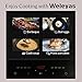 Weleyas Portable 1800W Gold Energy Efficiency Electric Induction Cooktop Countertop Single Burner with Power, Temperature and Timer Setting, Full Glass and Sensor Touch Control