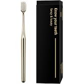 Z-VAPRESS Gold Color Toothbrush Soft Bristles Fancy Toothbrush Home Hospitality Travel Toothbrushes Luxury Gold Color Manual Toothbrushes
