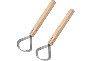 2pcs Pelt Scraper Fleshing Tool, 11.2in Fleshing Knife for Hides Stainless Steel Scraper Flesher Tanning Tools Working Kit fo