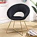 DUHOME Modern Velvet Accent Chairs Upholstered Vanity Chairs Make-up Stool Home Office Guest Reception Chair Arm Leisure Chairs Dining Chair with Golden Legs for Living Room Black