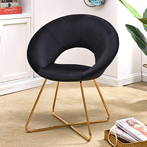 Modern Accent Velvet Chair Single Sofa Comfy Upholstered Arm Chair Living Room Furniture for Kitchen Dining Living Room Black - Thumbnail 7