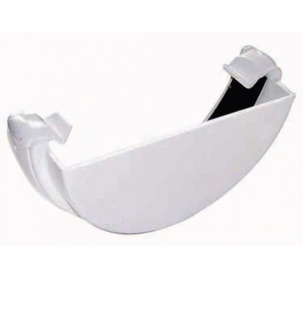 FloPlast White Half Round Gutter External Stop End 112mm