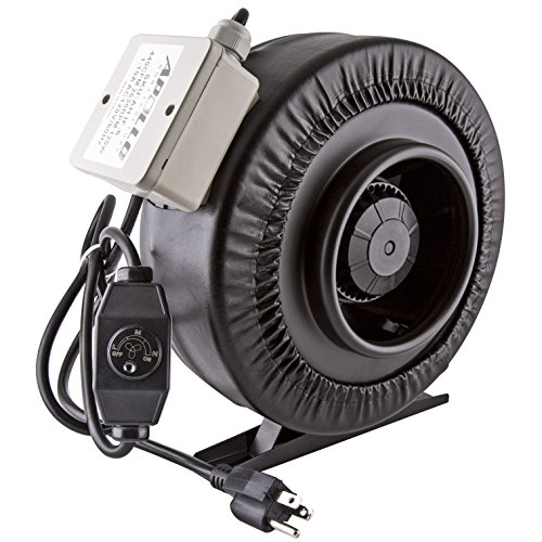 Apollo Horticulture 6” Inch 440 CFM Inline Duct Fan with Built In Variable Speed Controller