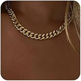 FEEL STYLE Chunky Cuban Link Chain for Men Women - Stainless Steel Gold Necklace for Women Men - Gold Silver Plated Choker Thick Trendy Punk Hip Hop Chain Jewelry 8mm/12mm/16mm