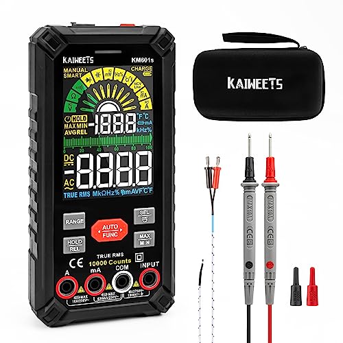 KAIWEETS Multimeter mit 10000 Zählungen, Wiederaufladbares Digitalmultimeter mit True RMS Auto-Range, Intelligentes Strommessgerät misst Spannung, Str