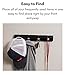 BIRDROCK HOME Folding Hook Coat and Hat Rack - 4 Hooks - 14 Inches - Wall Mount - Decorative Home Storage - Entryway Foyer Hallway Bathroom Bedroom Rail - Satin Nickel Hooks - Black Rail