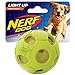 Nerf Dog Bash Ball Dog Toy with Interactive LED, Lightweight, Durable and Water Resistant, 2.5 Inches, for Small/Medium Breeds, Single Unit, Green