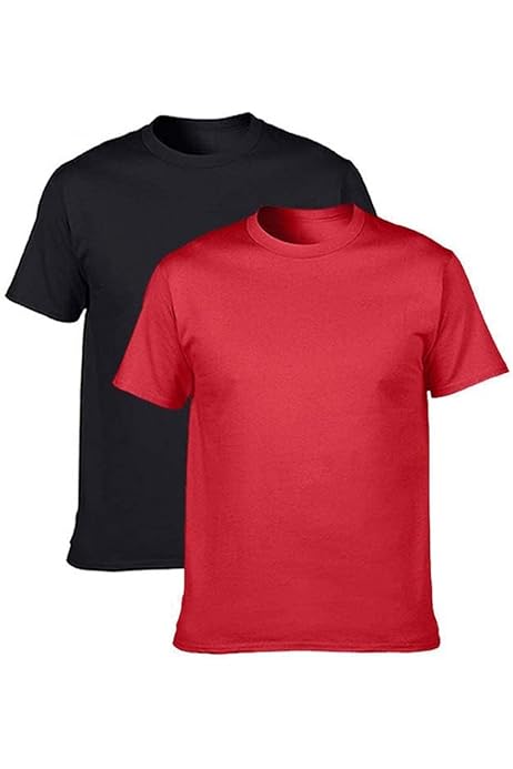 Camiseta Algodon Camiseta Roja Basica Hombre Playeras Para Hombre