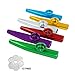 6Pcs Kazoo With 12Pcs Kazoo Flute Diaphragms, Ultralight Metal Kazoo Musical Instruments, Good Companion for Guitar, Ukulele, Violin and Keyboard