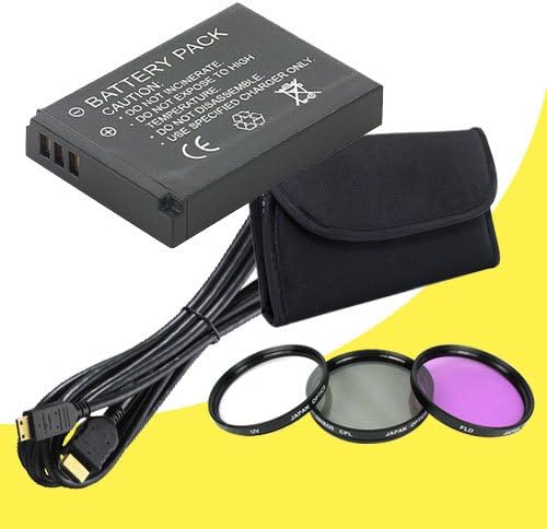 Canon EOS M 18 MP CMOS Mirrorless Digital SLR Camera LP-E12 Lithium Ion Replacement Battery + 43mm 3 Piece Filter Kit + Mini HDMI Cable Bundle DavisMAX EOS M Accessory Kit for EF-M 22mm f/2 STM Lens