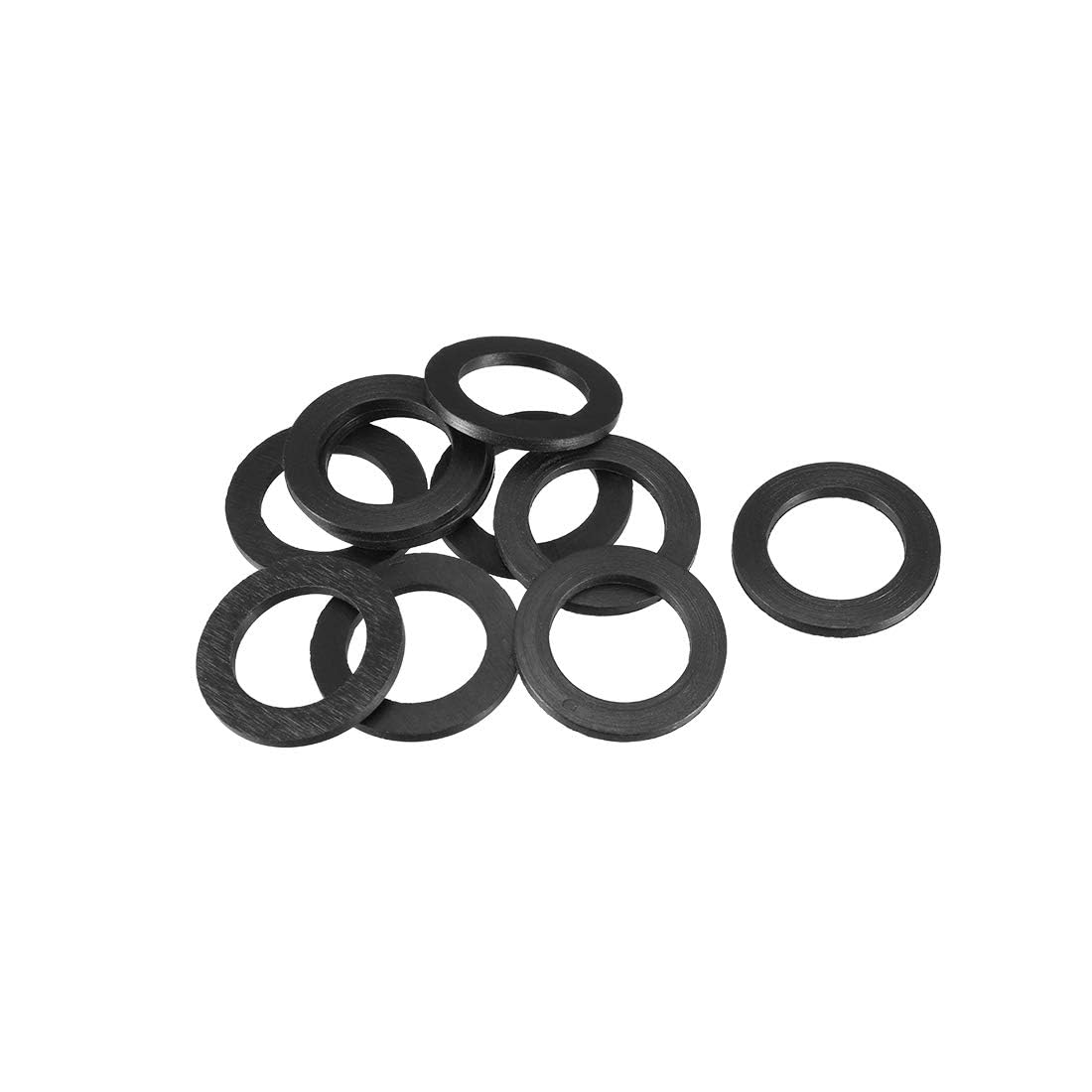 TOP-VIGOR 10Pcs Rubber Flat Washers, 24mm OD 16mm ID 2mm Thickness Heavy Duty Black Rubber Grommet Vibration Damping Pads Sealing Gasket Washers for Faucet Pipe Water Hose Fastener Bolt