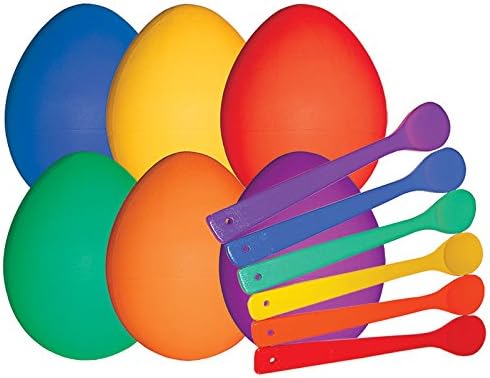 Field Day Favorite Dino Egg and Spoon Set (6 Giant Eggs and 6 Giant Spoons)