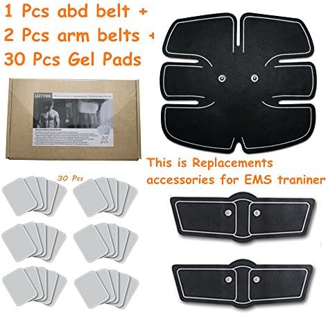QQ Smart Digital Pads Replacement for Abdominal Toning Belt, Replacement Gel Pads for EMS AB Trainer Waist Trimmer Belt ABS Toner Body Muscle Trainer (3 belts+30p)