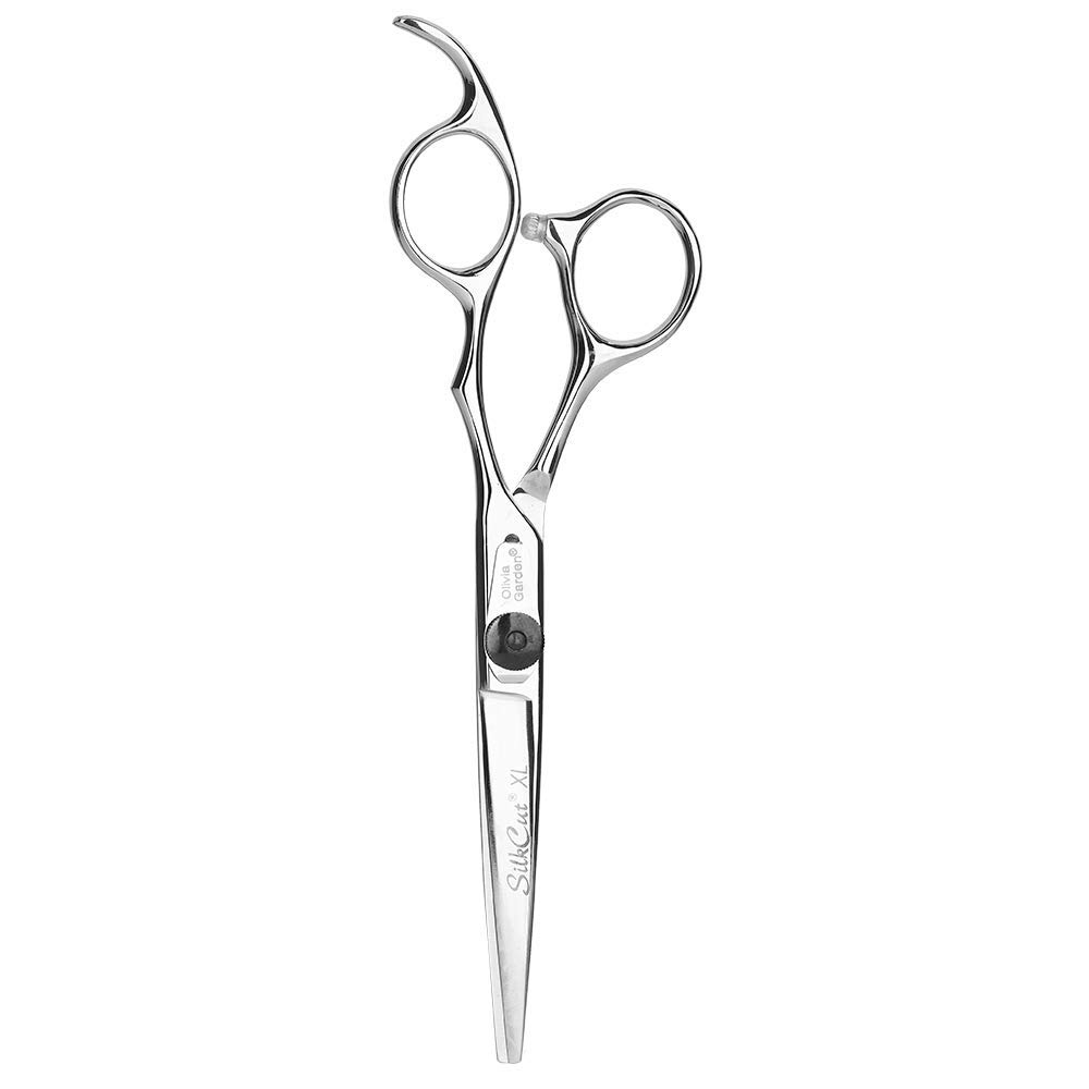 Olivia Garden Silkcut XL 6.0" - Barber Scissors in Pouch - Ergonomic Handle, Larger Thumb & Finger Holes, For Professional Hairdressers