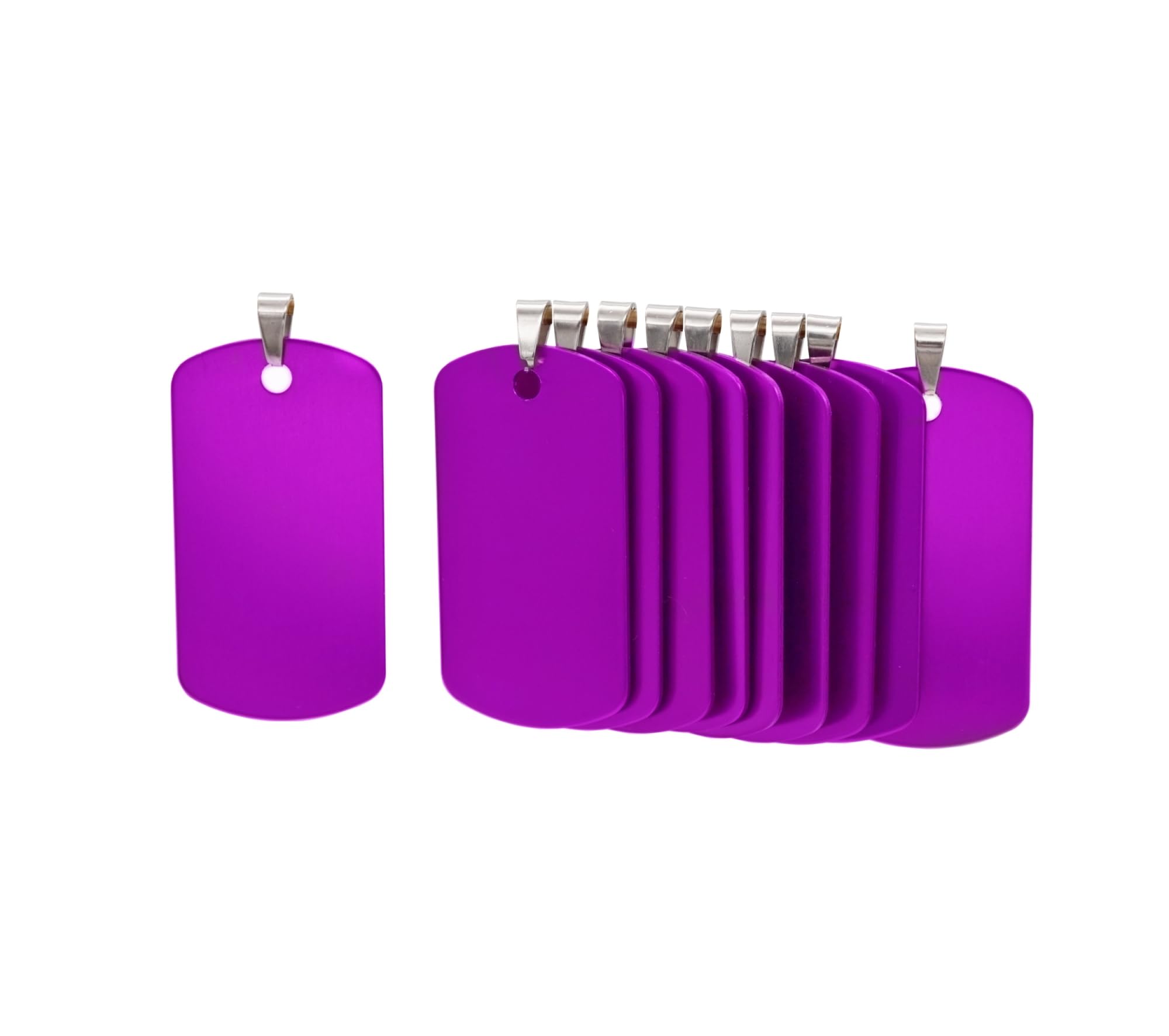 NanTun Rectangle Aluminum Blank Dog Tags, DIY Engraved Cat Dog ID Tags, Personalised Pet Identity Name Tags, Blank Dog tag DIY Carving, Size 46mm x 25mm, Purple 12 pcs — image 1