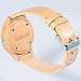 Tamlee Women's Bamboo Wood Quartz Soft Leather Strap Watch