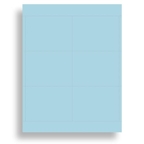 Plain Pastel Blue 3x4 Name Badge Inserts - 6 per Page - Colored ...