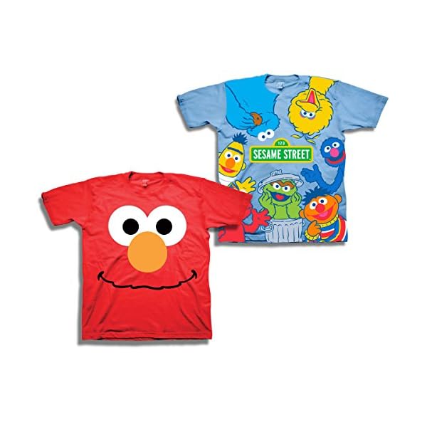 Sesame Street Short Sleeve Shirt - 2 Pack of Sesame Street Tees - Elmo, Cookie Monster & Friends