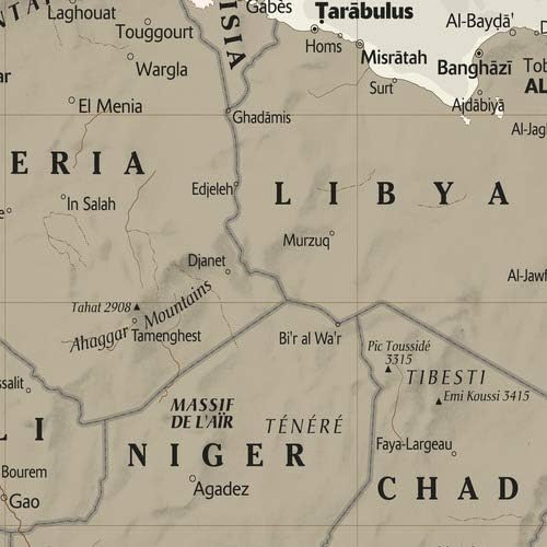 Political World Wall Map - Silver-tones - Extra Large - 80.5" x 54.25" Paper - Image 3