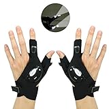 Aolvo Led Fingerless Gloves, LED Flashlight Cycling