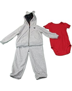 Carter's 3-Pc Boys 24-Months Bodysuit, Fullzip Jacket, Pants Set Gray/Red