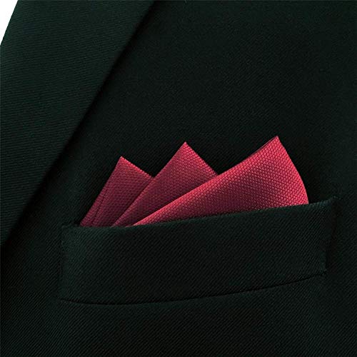 SHLAX&WING Solid Color Red Burgundy Wedding Silk Matching Cufflinks